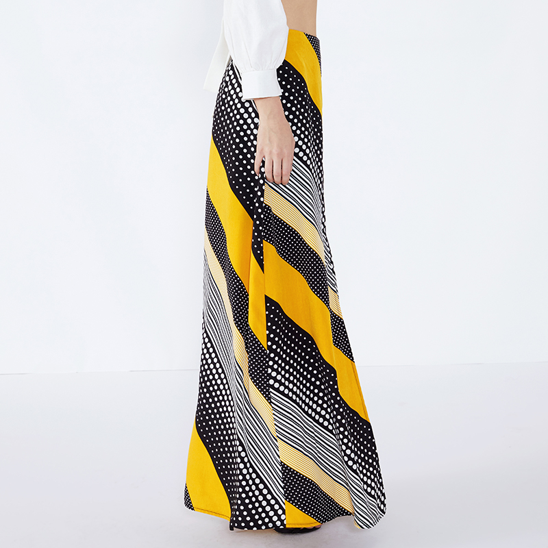 Wave Point frynser den indiske designer Lehenga Fashion Chiffon Maxi langt nederdel