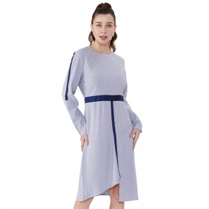 Stribet langærmet Prom damer kontor Kvindetøj Gaun Designs kjole JSW2832