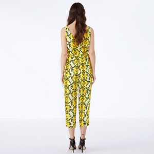 Tiger Stripe Kvinder Kostume Brugerdefineret mærket sexet One Piece Yellow Jumpsuit