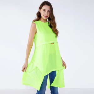 Fluorescerende grønne løse design Plus Size Lady Lady Bluse og top