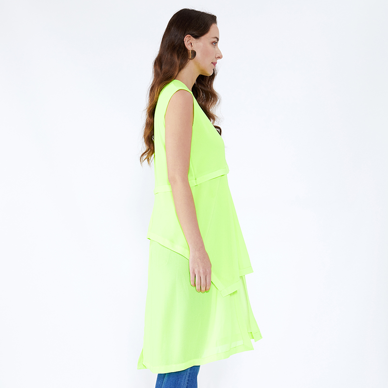 Fluorescerende grønne løse design Plus Size Lady Lady Bluse og top