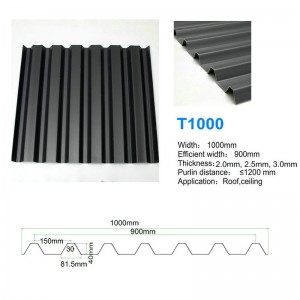 T1000 Black High Peak ASA PVC UPVC tagfliser Godt vandtæt tagplade