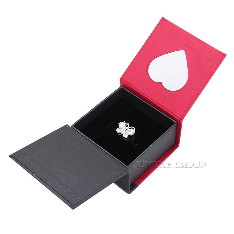 Magnetisk lukning smykker ring halskæde gave papir kasse