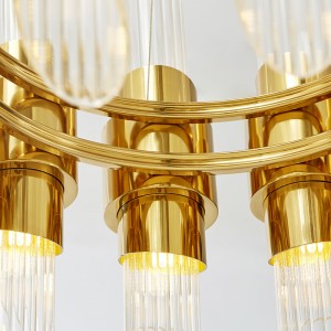 Moderne kreativt glasrør stue soveværelse metal lysekrone Km2129