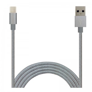 Ren farve nylon briaderet datakabel Type-C