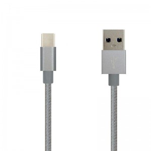 Ren farve nylon briaderet datakabel Type-C