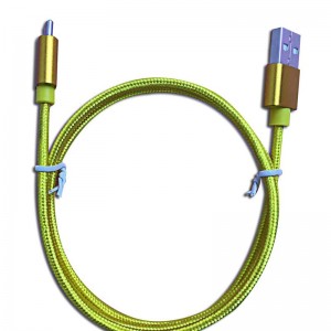 Ren farve nylon briaderet datakabel Type-C