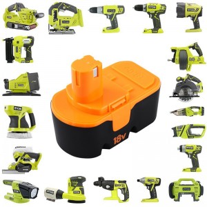 Ni-Cd 2000mAh 18V udskiftningsbatterier til Ryobi ABP1801, ABP1803 Power Drills