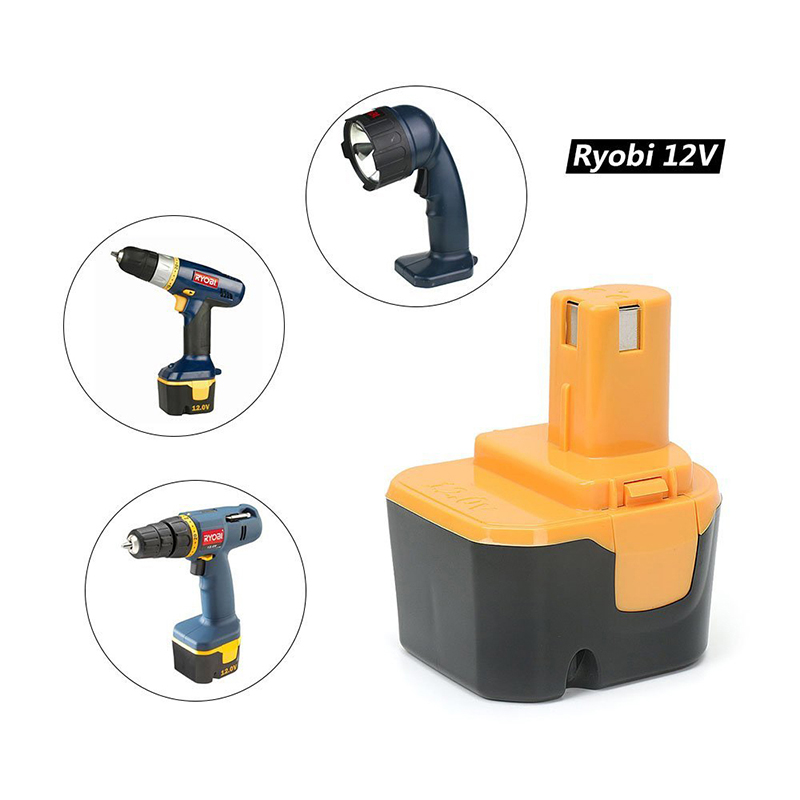 Ni-Cd 1700mAh 12V genopladelige udskiftning trådløse værktøjsbatterier til Ryobi 1400652, 1400652B