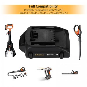 20V 2000mAh Li-ion-udskiftningsbatterieceller til Worx WA3525 elværktøj