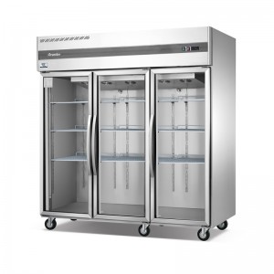Stående fuld rustfrit stål luksus-showcase køleskab
