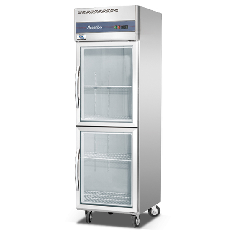 GNT opretstående fuld rustfrit stål display køleskab