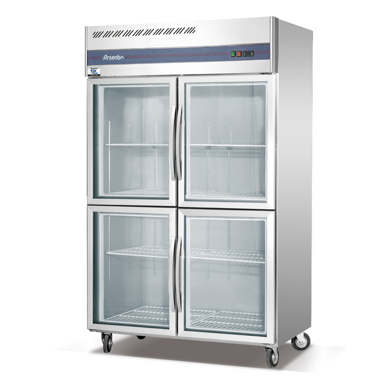 GNT opretstående fuld rustfrit stål display køleskab