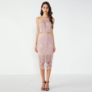 Pink Stramme billeder Sexet fest dronning kjole i to dele