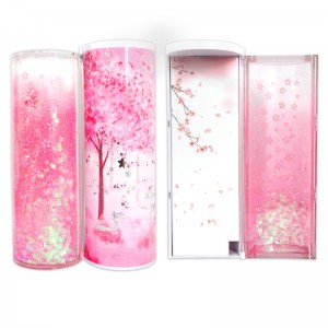 Kinesisk innovativ brevpapir Sakura Quicksand Pencil Case