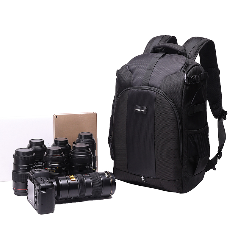 DIAT TH450 NY moderne nylon vandtæt sort fotografering kamera rygsæk regntæk stativ rygsæk