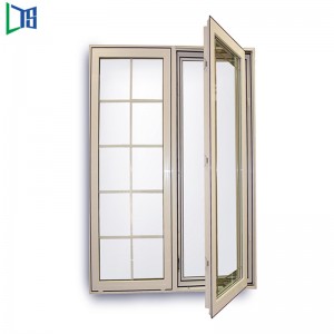 Horisontalt åbningsside Hung House Casementvinduer til konstruktionssystem Svingvinduer