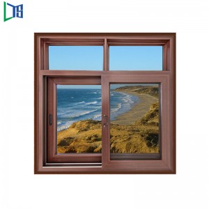 Pulverlakering Kontorsikkerhedslås Champagne farve lodret ramme glas aluminium skydevindue fra Kina