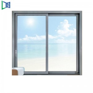 Pulverlakering Kontorsikkerhedslås Champagne farve lodret ramme glas aluminium skydevindue fra Kina
