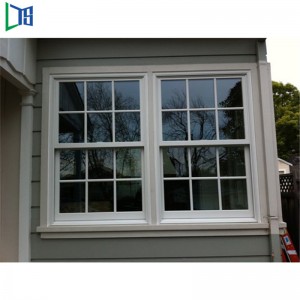 Dobbelt hængt aluminium lodrette glidende vinduer med pulverlakering overfladebehandling