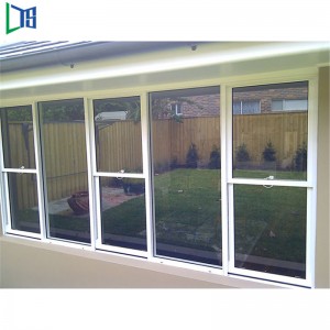 Vinduer og døre Høj kvalitet, dobbelt hærdet glas, vertikalt skydevindue i aluminium