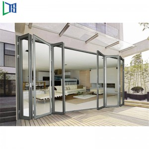 Australske standarder Dobbeltvindue Lowes Bi Fold Dør Accordion Aluminium Glas Patio Udvendige Bifold Døre Bi-fold Dør