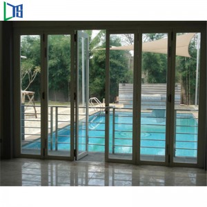 Kina fabrik fremstiller aluminiumlegering Bi-fold døre hængslet Bi foldedør til kommerciel kvalitet bygning