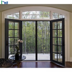 Dobbeltglaseret aluminiumglas Hængslet dør Design Have Swing Fransk dør Udvendige hængsler Dør