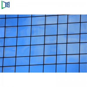 Isolering af dobbeltvindue Semi-synlig ramme Aluminiumgardinvæg til kommerciel kvalitet