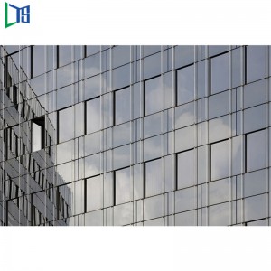 Isolering af dobbeltvindue Semi-synlig ramme Aluminiumgardinvæg til kommerciel kvalitet