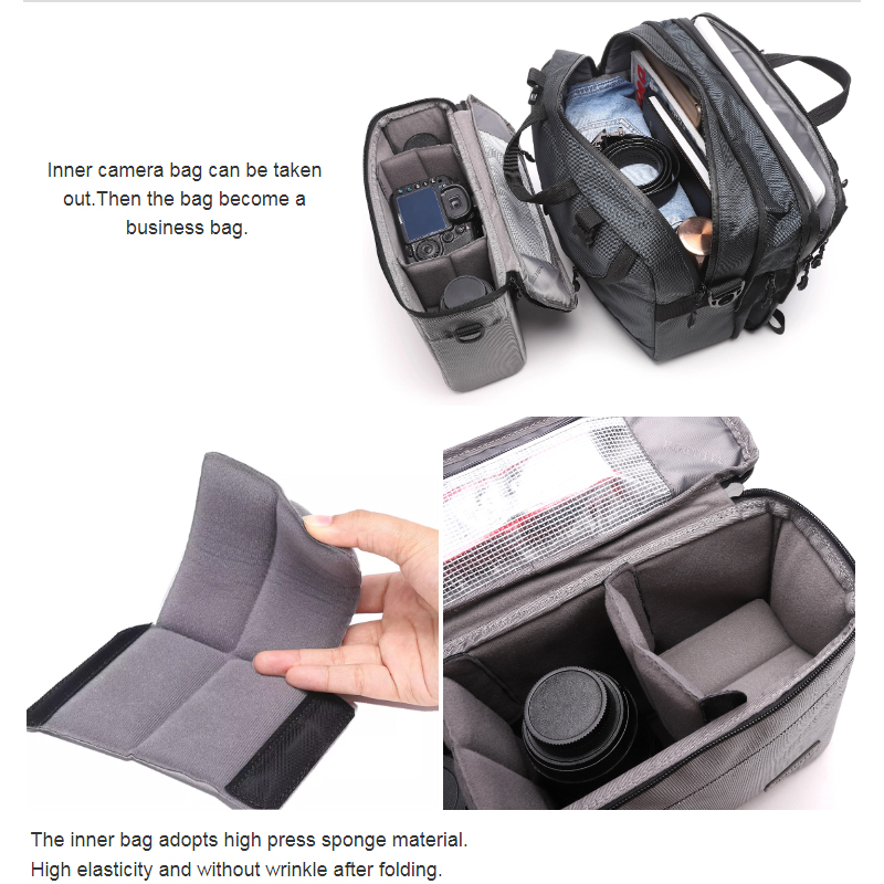 BRTMH200 Diat Professional nylon vandtæt kamera rygsæk business laptop dobbelt skulder rygsæk