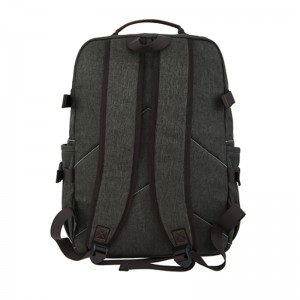 18SC-6891D Army Green Durabel lærred ægte læder rygsæk Business bærbar taske Ægte rejsepakke