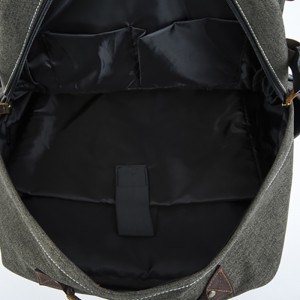 18SC-6891D Army Green Durabel lærred ægte læder rygsæk Business bærbar taske Ægte rejsepakke