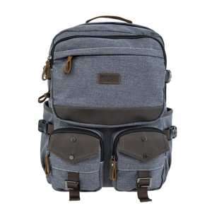 18SC-6890D VARMT SALG design Læder trim lærred rygsæk vintage bagpack rygsæk guangzhou koreansk rygsæk til teenagere