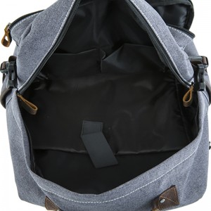 18SC-6890D VARMT SALG design Læder trim lærred rygsæk vintage bagpack rygsæk guangzhou koreansk rygsæk til teenagere