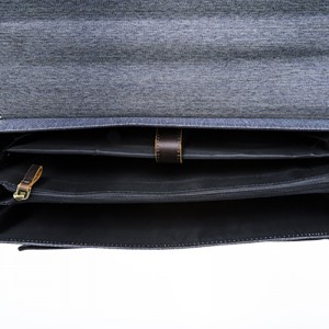 17SG-6552D Vintage ko læder udøvende dokumentmappe, ægte læder forretningskonference fil skulder taske