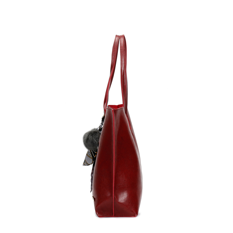 HD0823 - Engrosønsket varmt salg Vinrødt PU-læderindkøbstasker til kvinder