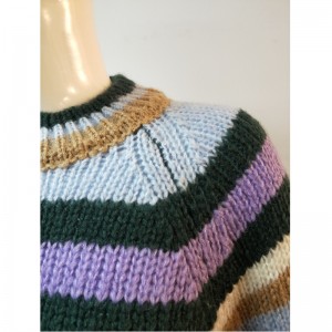 STRIPED RUND-NECK DAMES SWEATER RLWS0009F