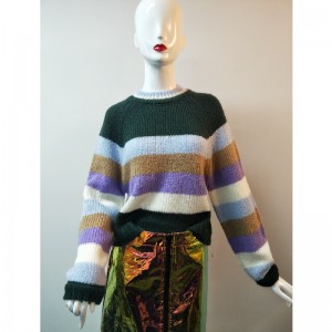 DAMES STRIPEDE RUNDHALS SWEATER RLWS0010F