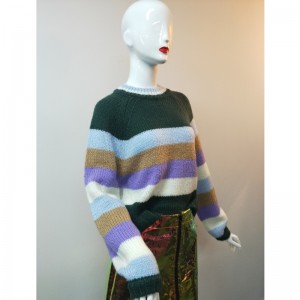 DAMES STRIPEDE RUNDHALS SWEATER RLWS0010F