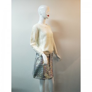 DAMES HVIDSTREJE SWEATER RLWS0020F