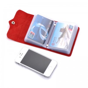 HD0827 - Customizable ægte læder visitkort holder ID-kortærme