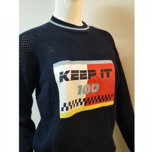 DARK-BLÅ PRINT SWEATER RLWS0041F