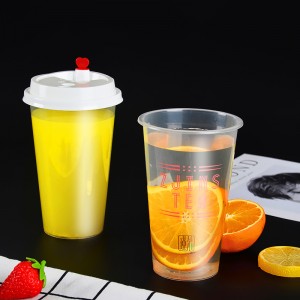 Fødevarekvalitet 16oz Custom Plast Clear PET Blister Cup For Juice