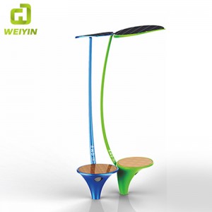 Smart solenergi-annonceringsbelysningsbænk til udendørs opladning af mobiltelefoner