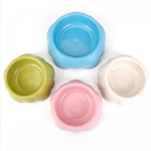 blomsterformet hvede-halm kæledyr skål, kæledyr retter, kattehund mad skål