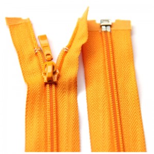 Bomuldsfrakke åben ende 70 cm 5 # nylon lynlås 5