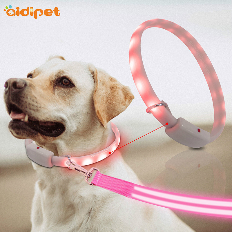 Kæledyrs gave Silikone personlig farverig hundekrage LED elektronisk hundekrage
