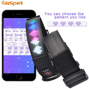 Engros Nylon Hunde krave Rundet reb Integreret trækbånd med skærm blinkende