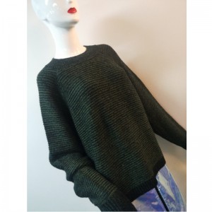 GREEN \u0026 BLACK DAMES CREW SWEATER RLWS0087F